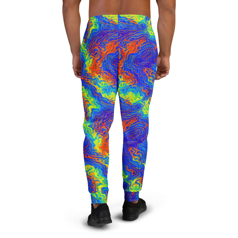 Blue Heatwave on Men's Joggers — Back