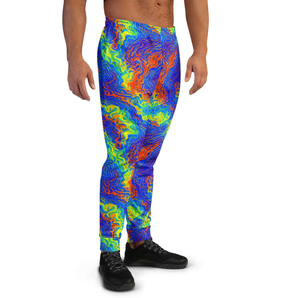 Blue Heatwave on Men's Joggers — Right