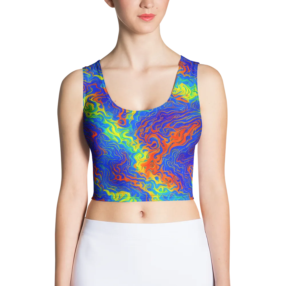 Blue Heatwave on Crop Top — Front
