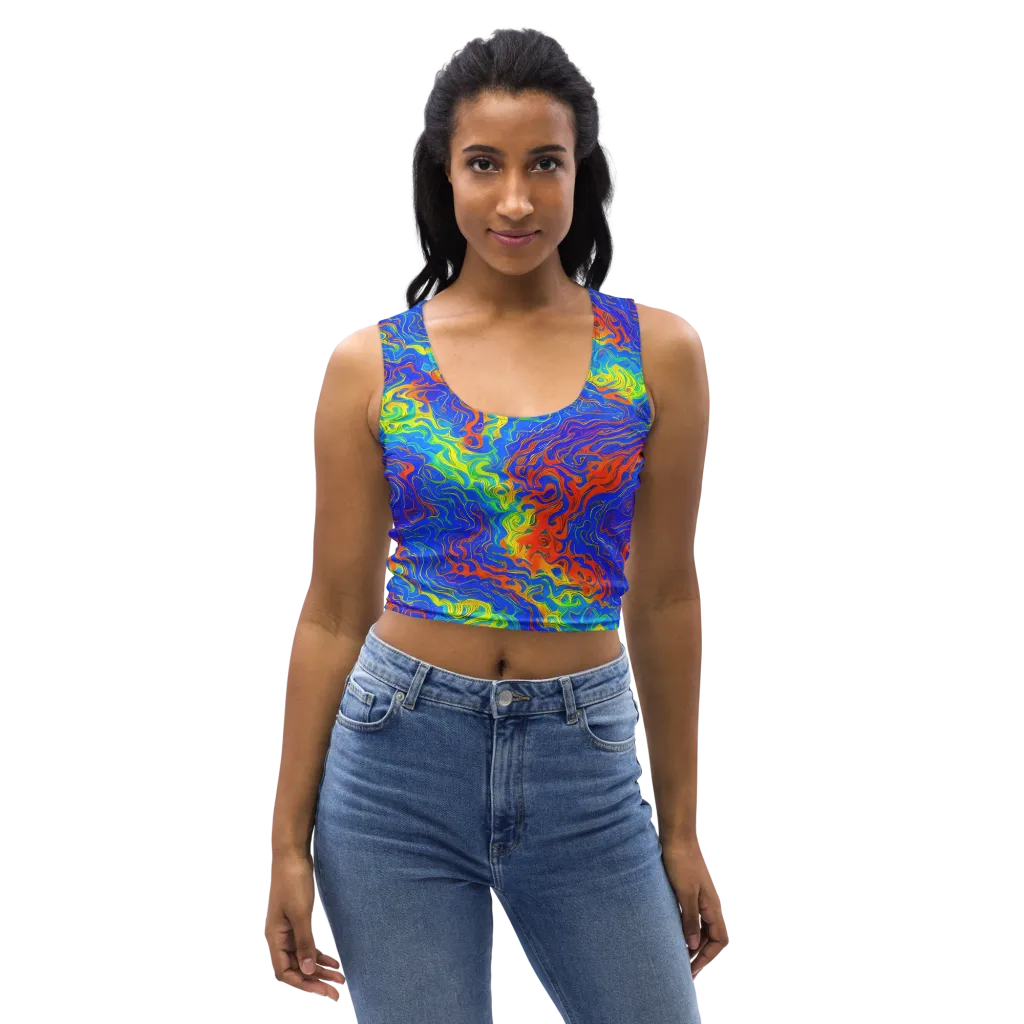 Blue Heatwave on Crop Top — Front