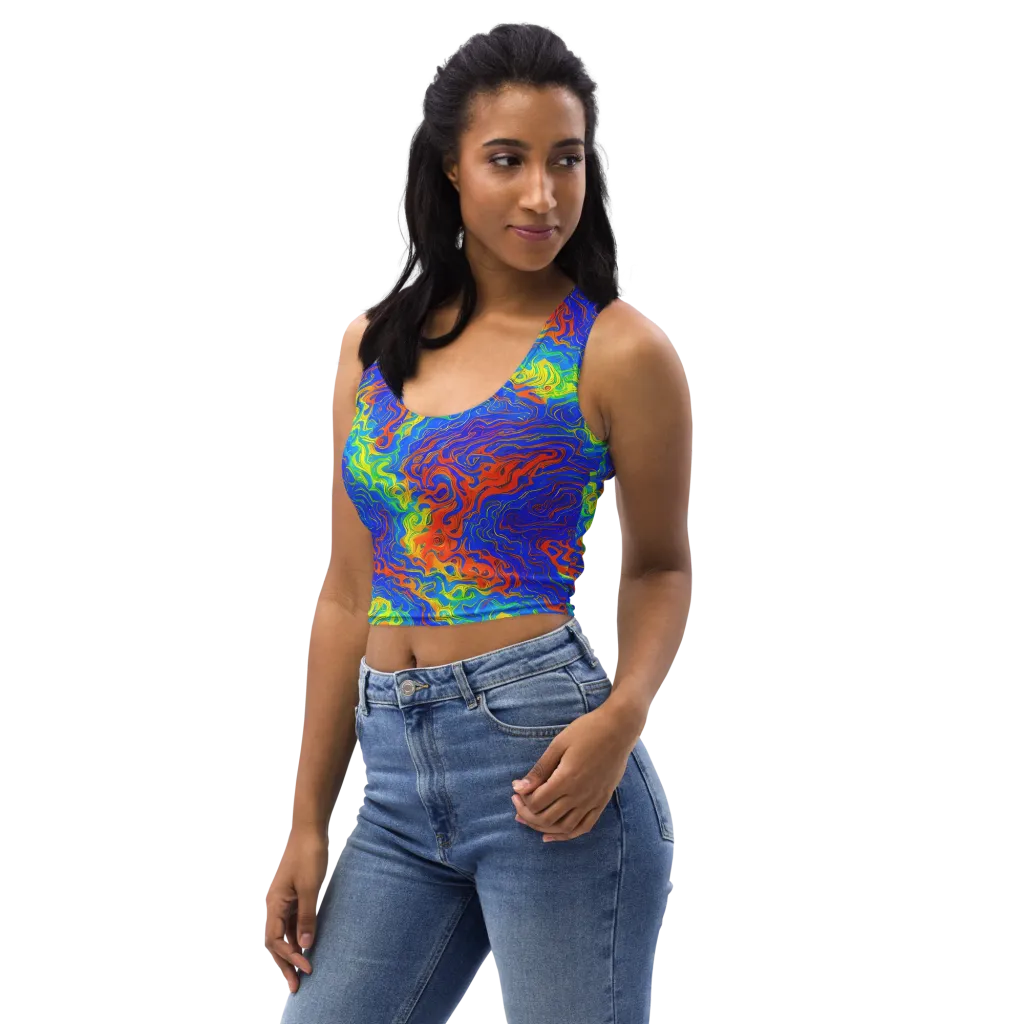 Blue Heatwave on Crop Top — Left Front