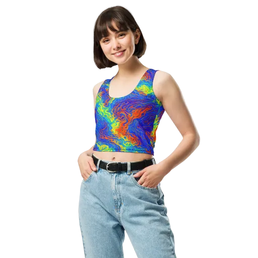 Blue Heatwave on a Crop Top