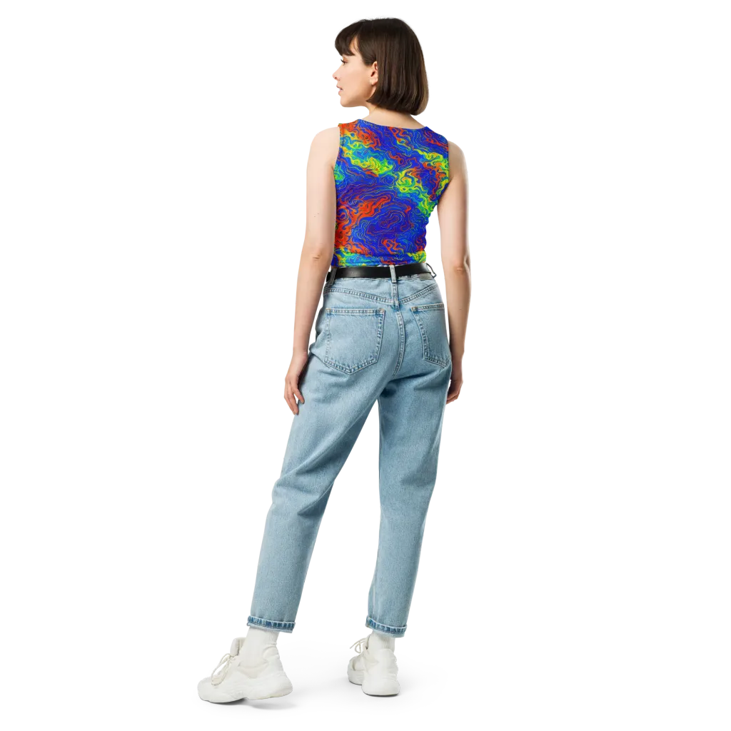 Blue Heatwave on Crop Top — Back