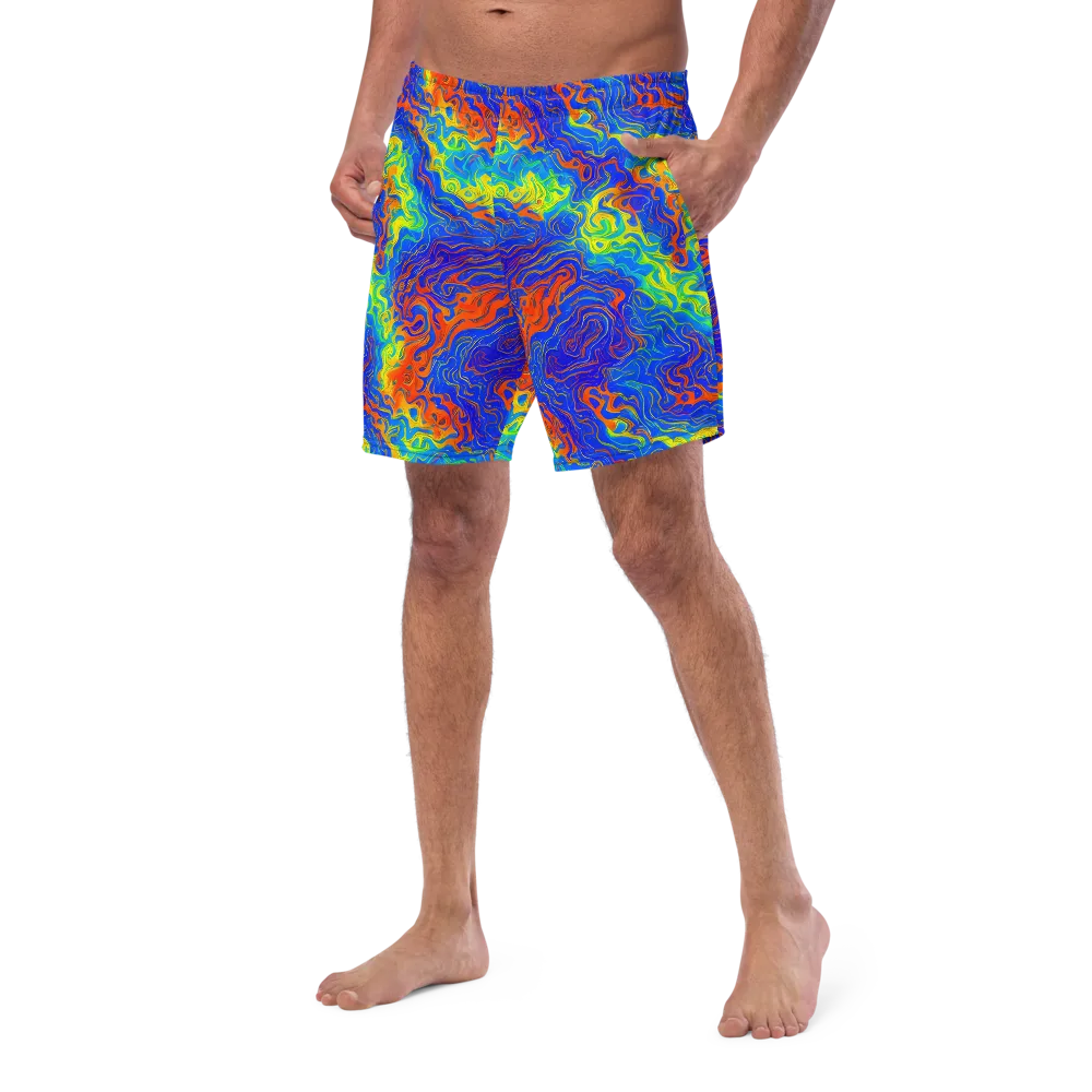 Blue Heatwave on Swim Trunks — Left Front