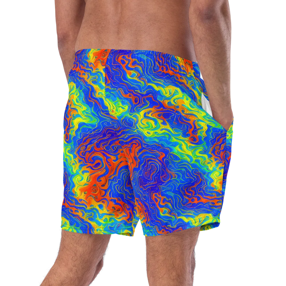 Blue Heatwave on Swim Trunks — Right Back