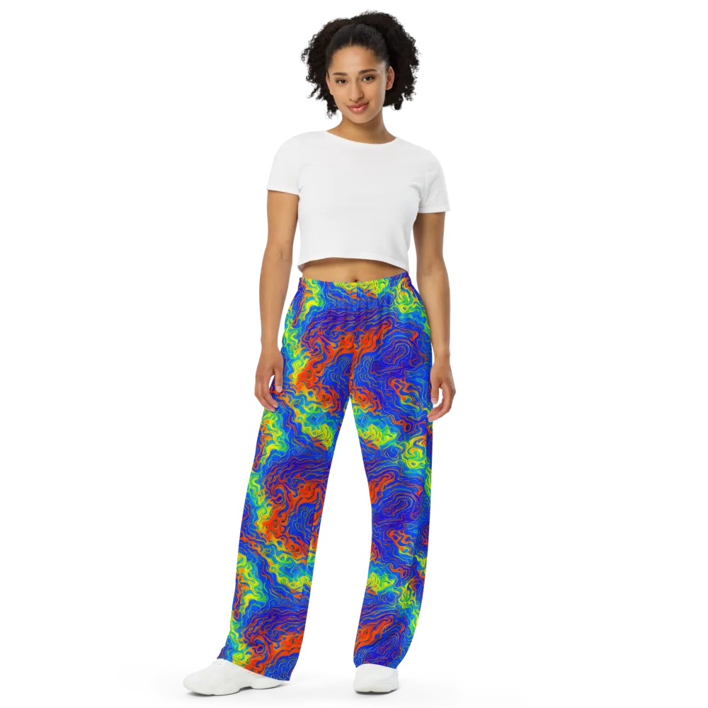 Blue Heatwave on Wide-Leg Pants — Front