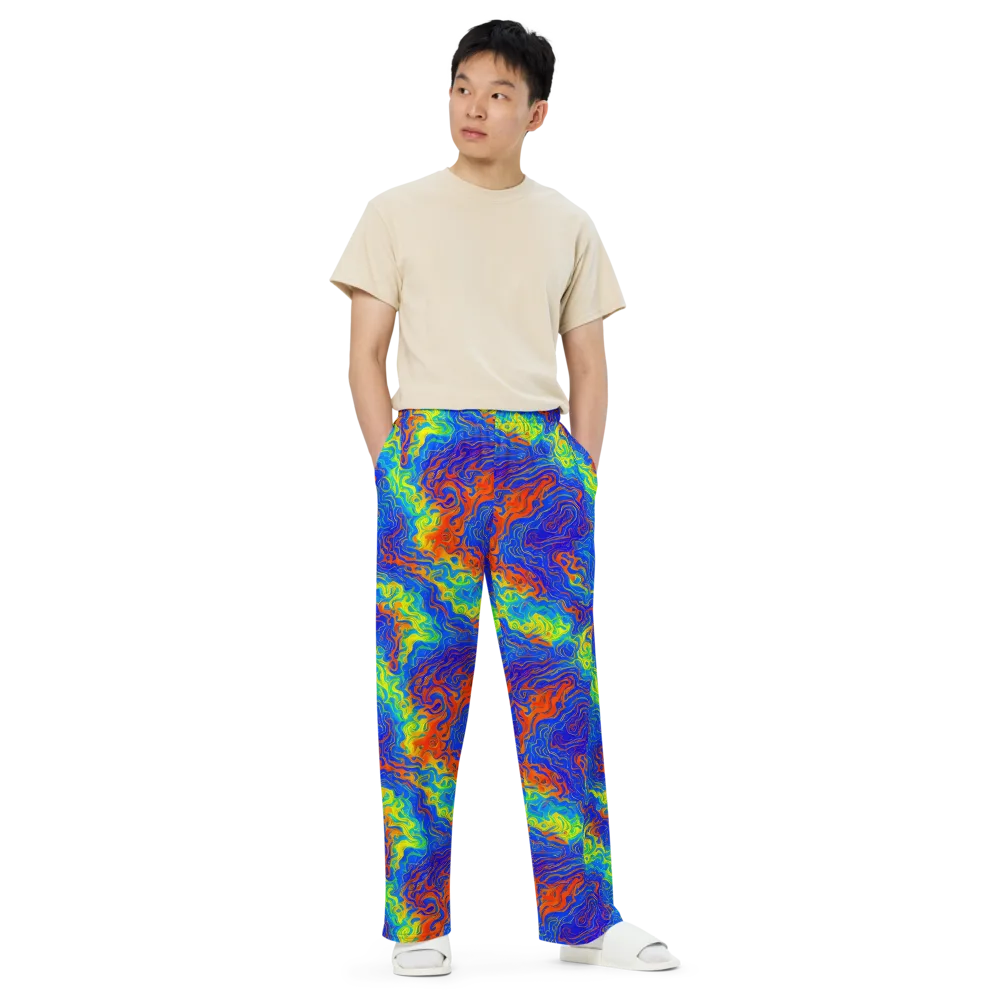 Blue Heatwave on Wide-Leg Pants — Front