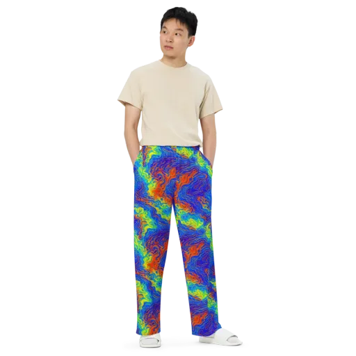 Blue Heatwave on a Wide-Leg Pants