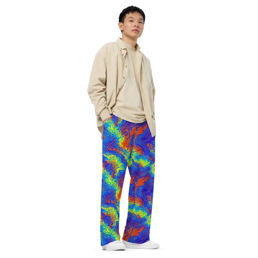 Blue Heatwave on Wide-Leg Pants — Right Front