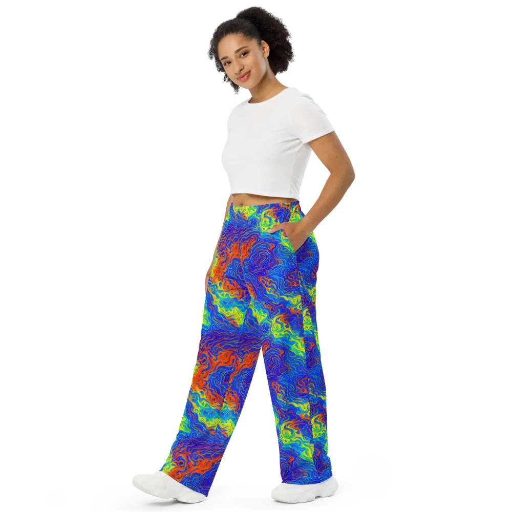 Blue Heatwave on Wide-Leg Pants — Left Front