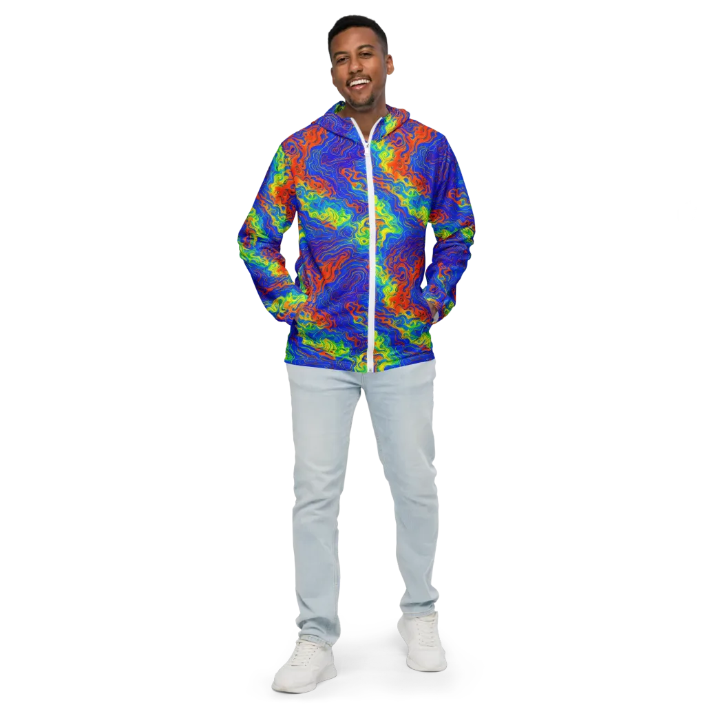 Blue Heatwave on Men's Windbreaker — Front