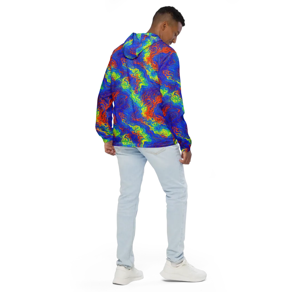 Blue Heatwave on Men's Windbreaker — Back