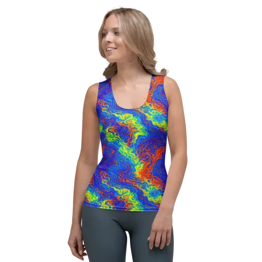 Blue Heatwave on a Women's Tank Top