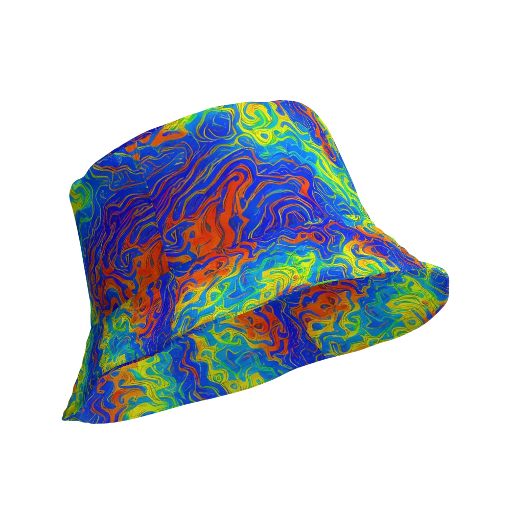 Blue Heatwave on Reversible Bucket Hat — Product details Outside