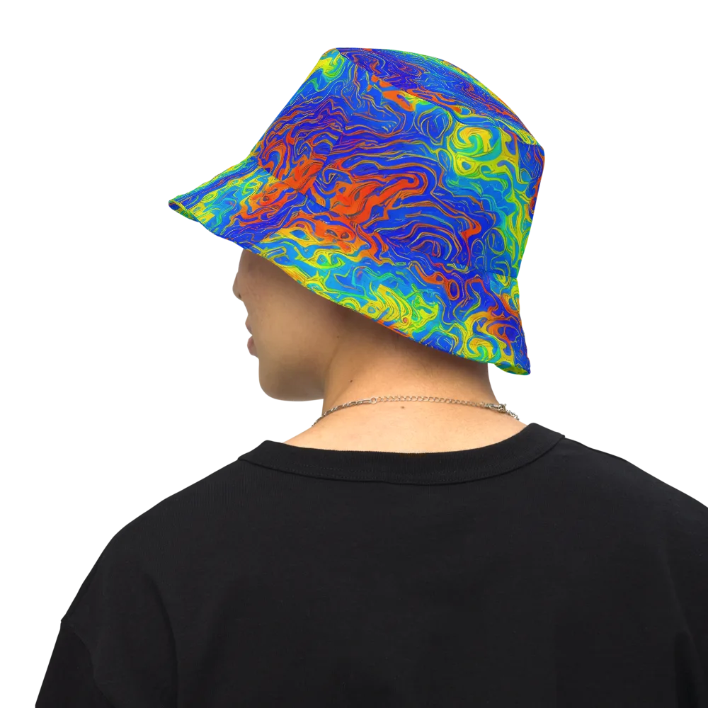 Blue Heatwave on Reversible Bucket Hat — Back Inside