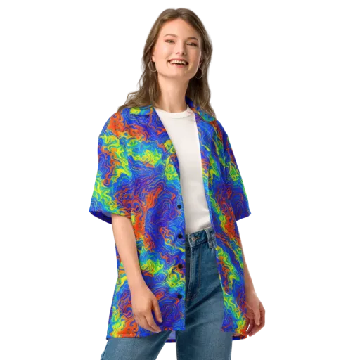 Blue Heatwave on a Button Shirt