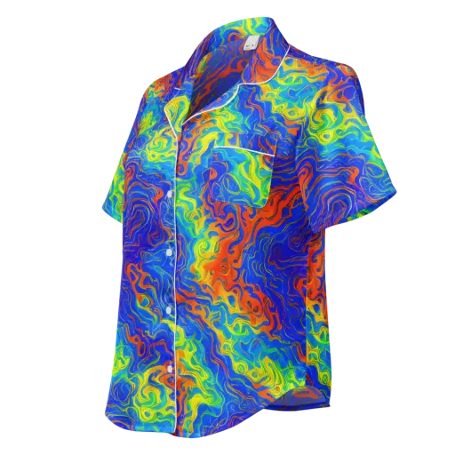 Blue Heatwave on a Women's Short Sleeve Pajama Top