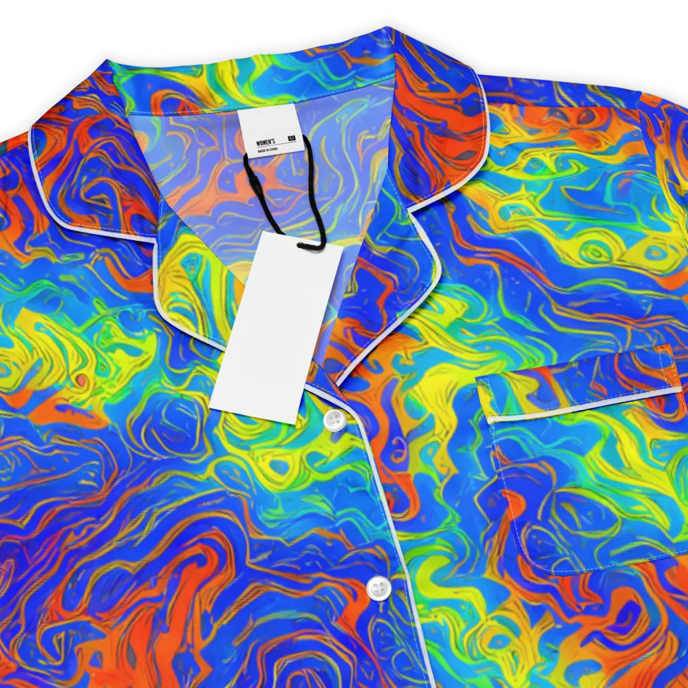 Blue Heatwave on Women's Short Sleeve Pajama Top — Product details