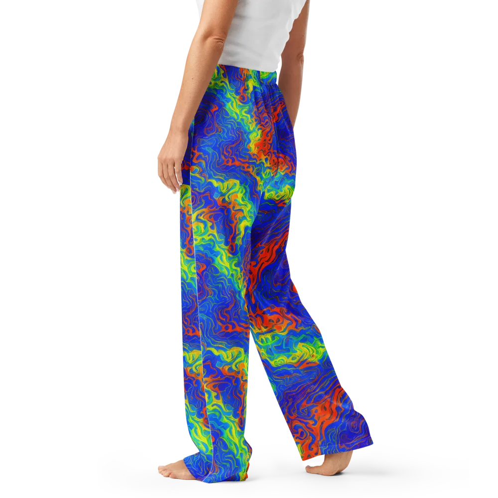 Blue Heatwave on Women's Pajama Pants — Left