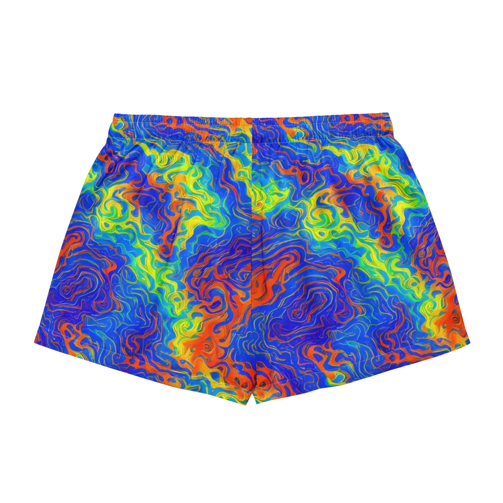 Blue Heatwave on Women's Pajama Shorts — Back