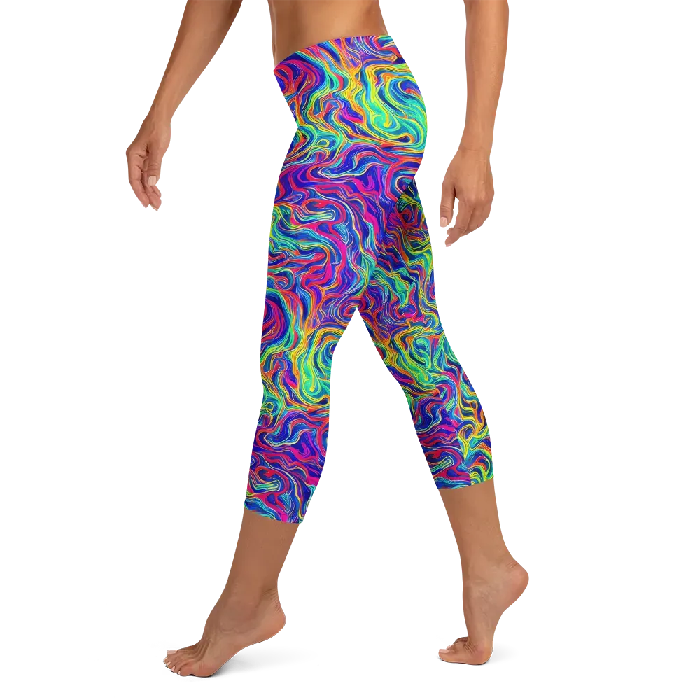 Colourstorm on Capri Leggings — Left