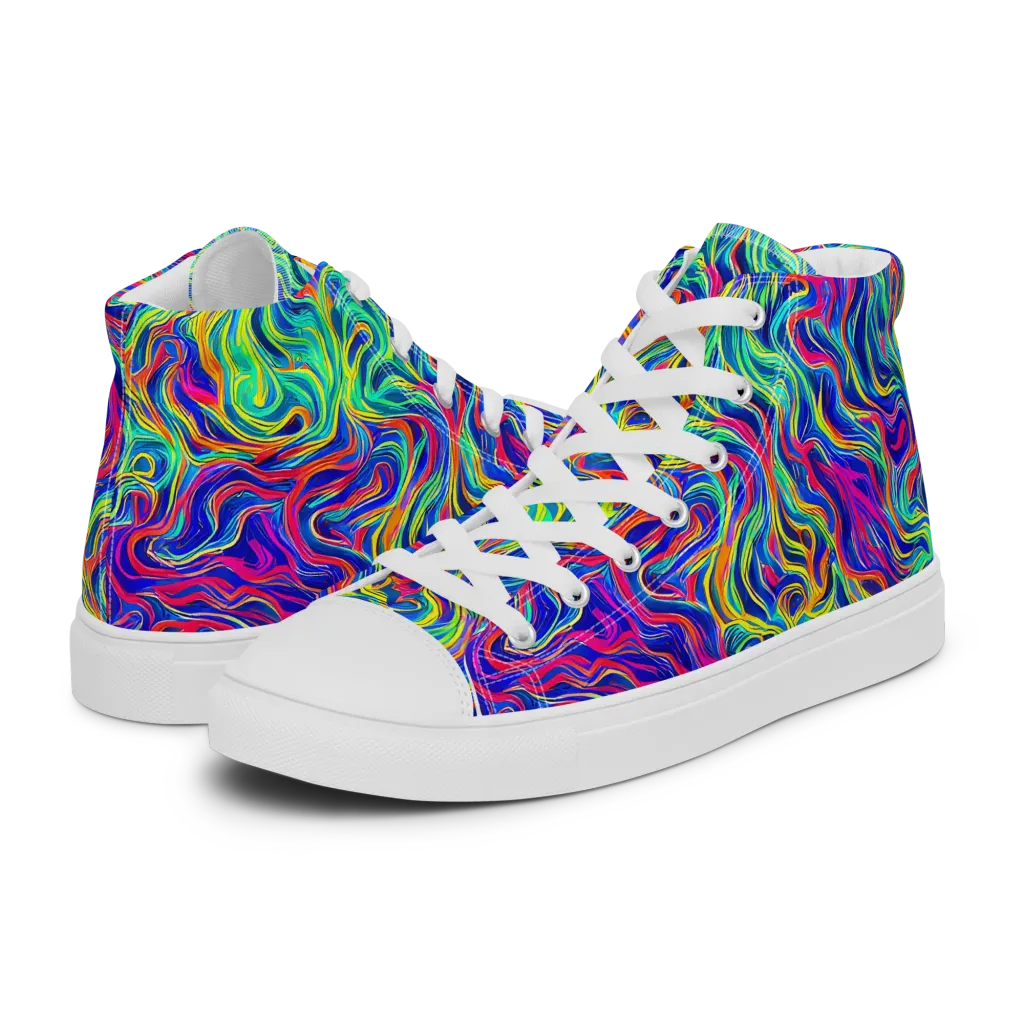 Colourstorm on Men's High Top Canvas Shoes — Left