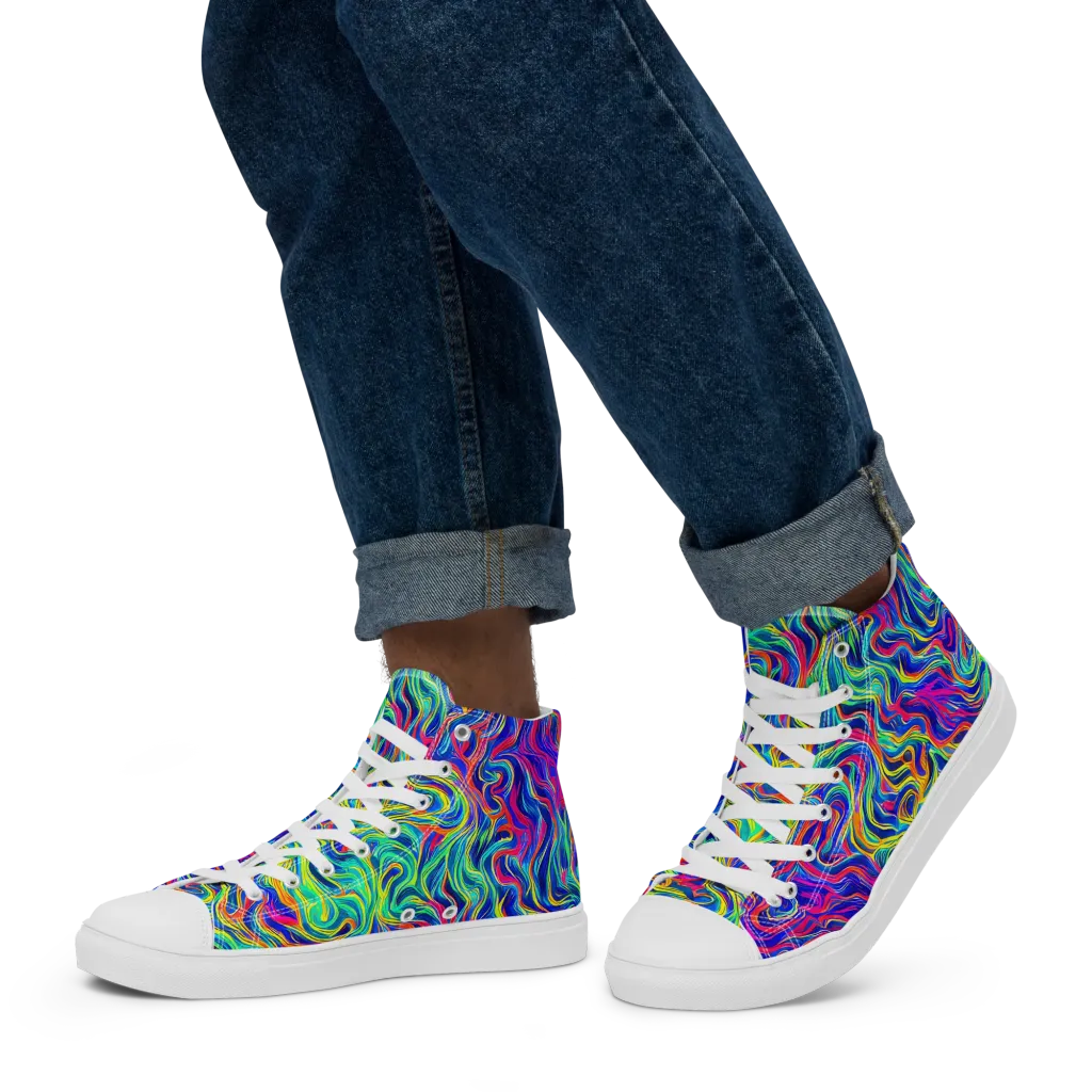 Colourstorm on Men's High Top Canvas Shoes — Left