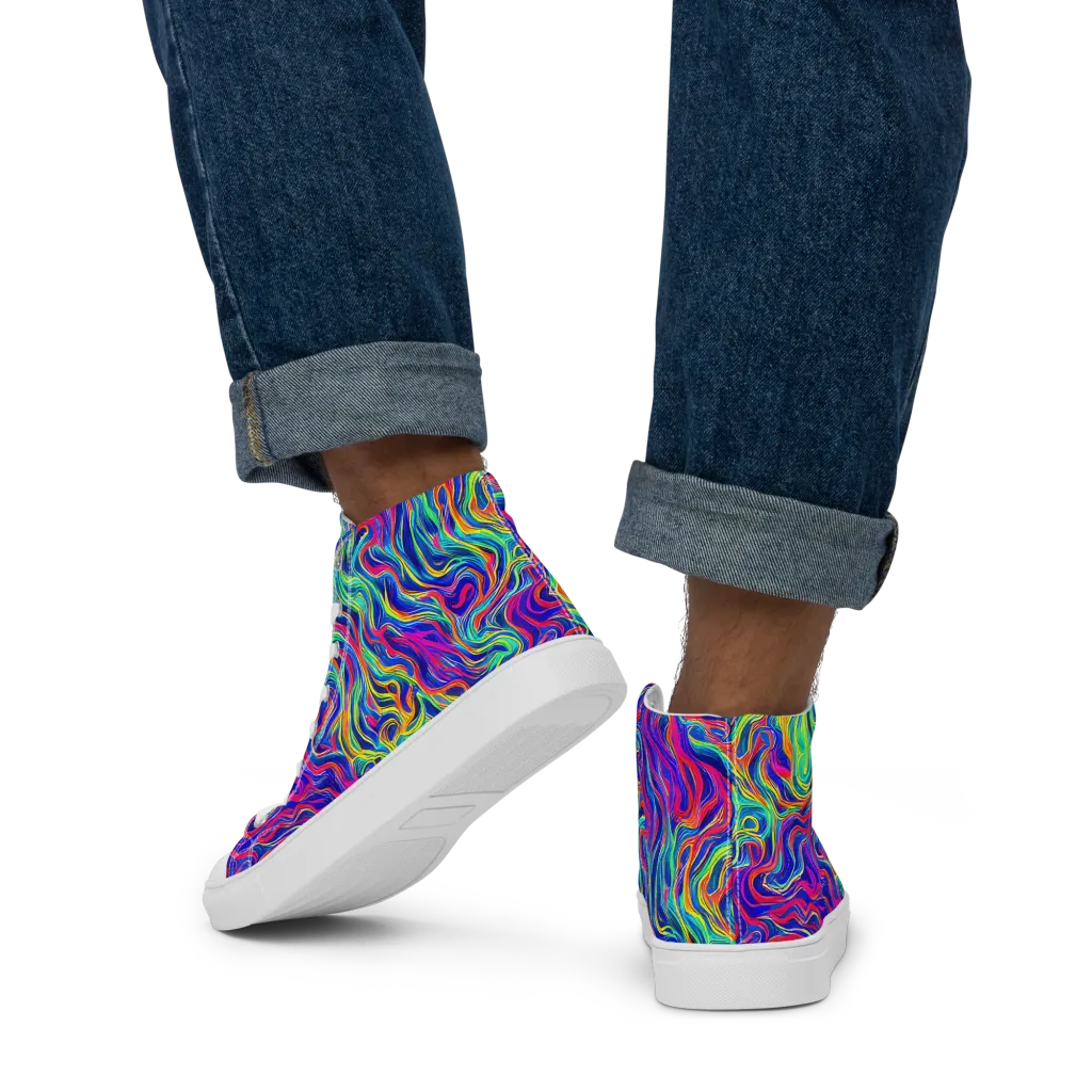 Colourstorm on Men's High Top Canvas Shoes — Back