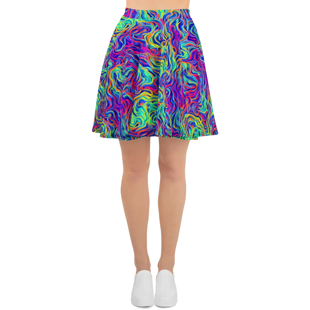Colourstorm on Skater Skirt — Front