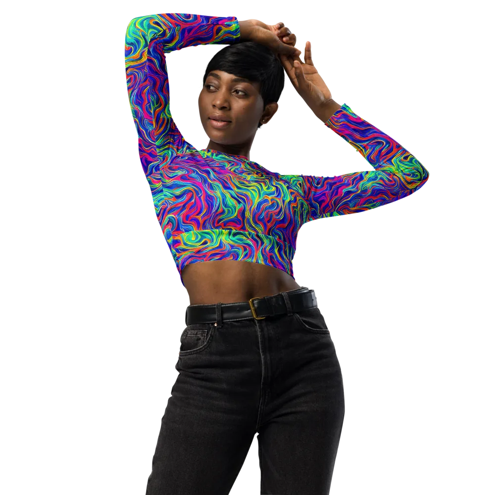 Colourstorm on Long Sleeve Crop Top — Front
