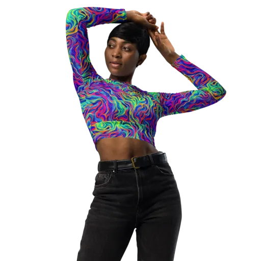 Colourstorm on a Long Sleeve Crop Top