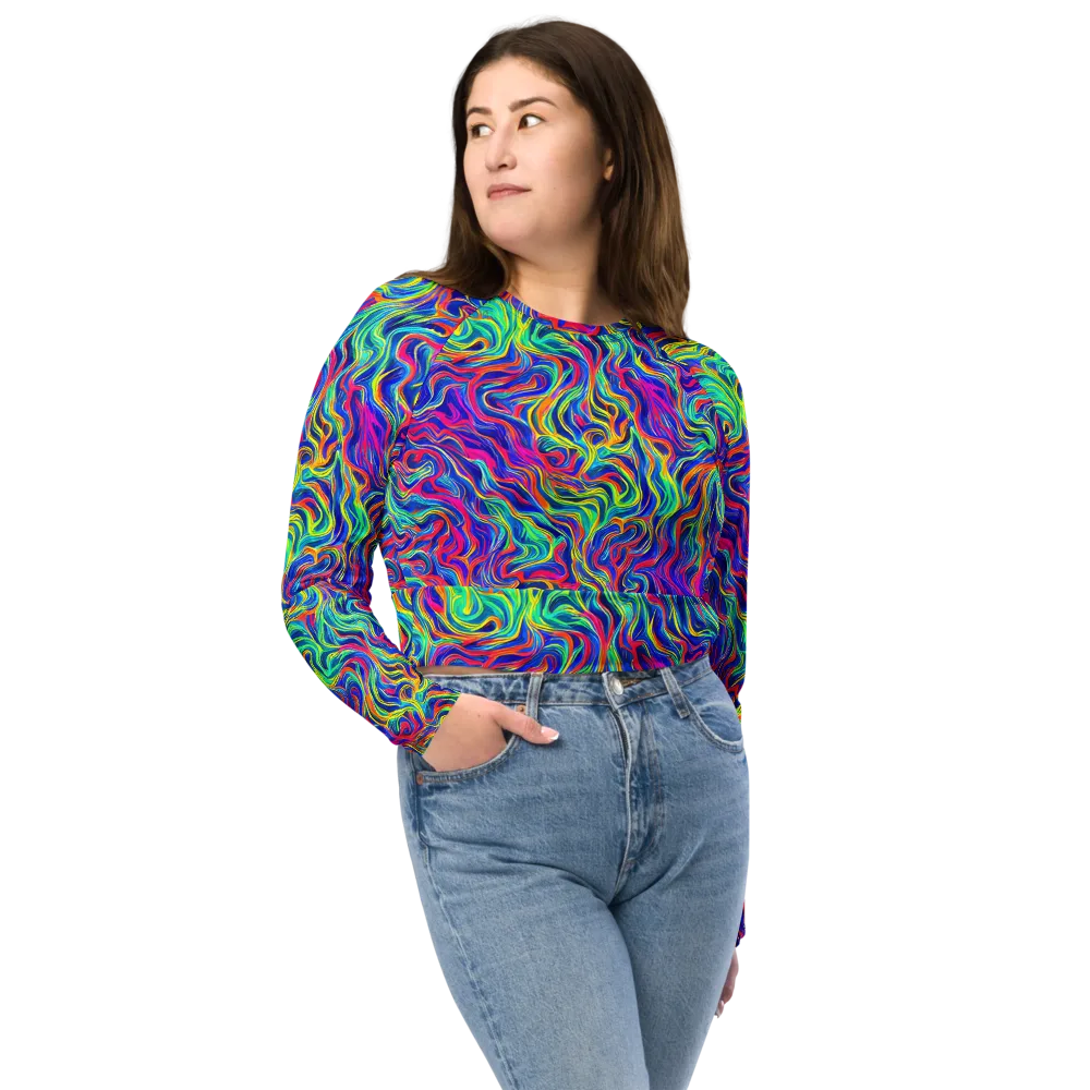 Colourstorm on Long Sleeve Crop Top — Front