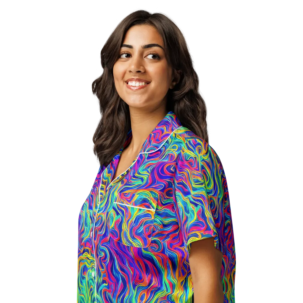 Colourstorm on Women's Short Sleeve Pajama Top — Left Front