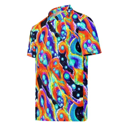 Astral Lava on a Men's Slim Fit Polo Shirt