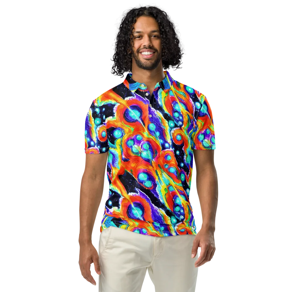 Astral Lava on Men's Slim Fit Polo Shirt — Front