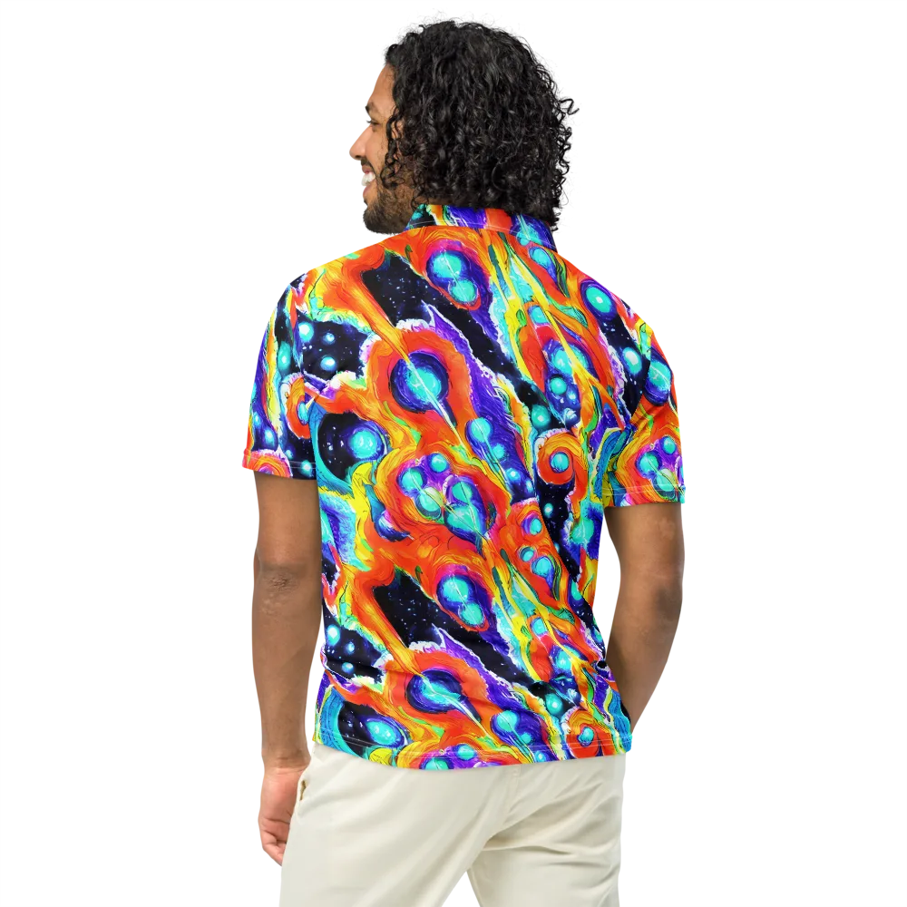 Astral Lava on Men's Slim Fit Polo Shirt — Back