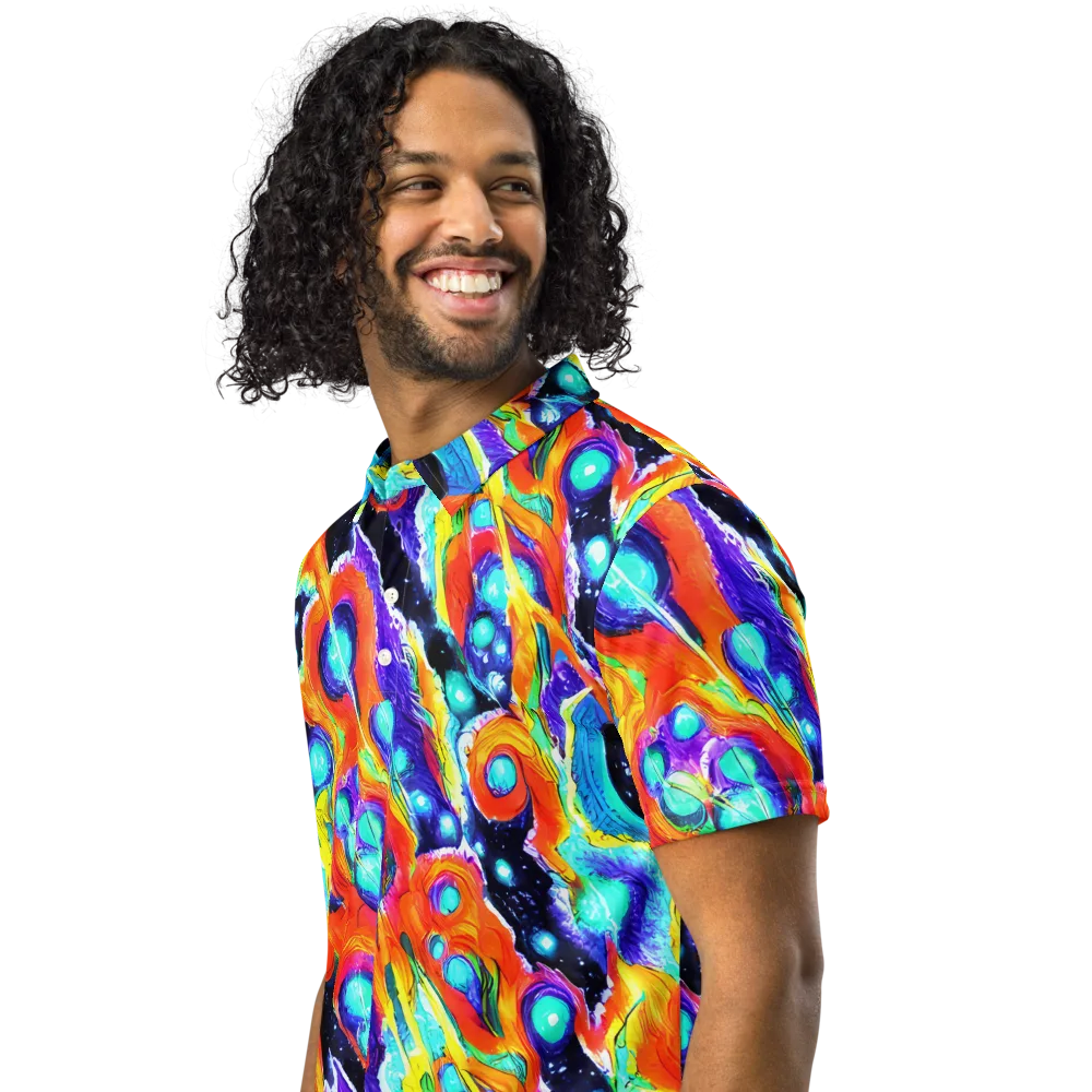 Astral Lava on Men's Slim Fit Polo Shirt — Left Front