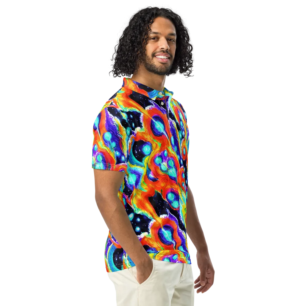 Astral Lava on Men's Slim Fit Polo Shirt — Right Front