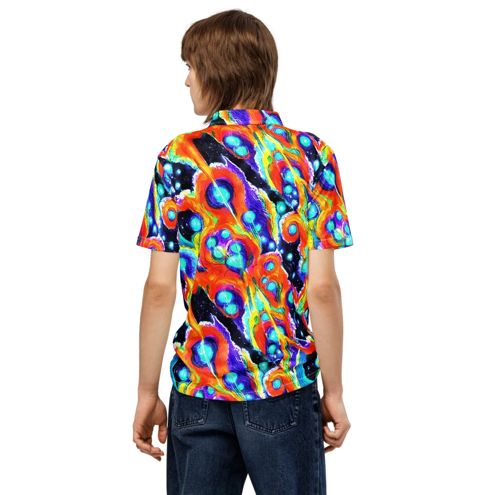 Astral Lava on Men's Slim Fit Polo Shirt — Back