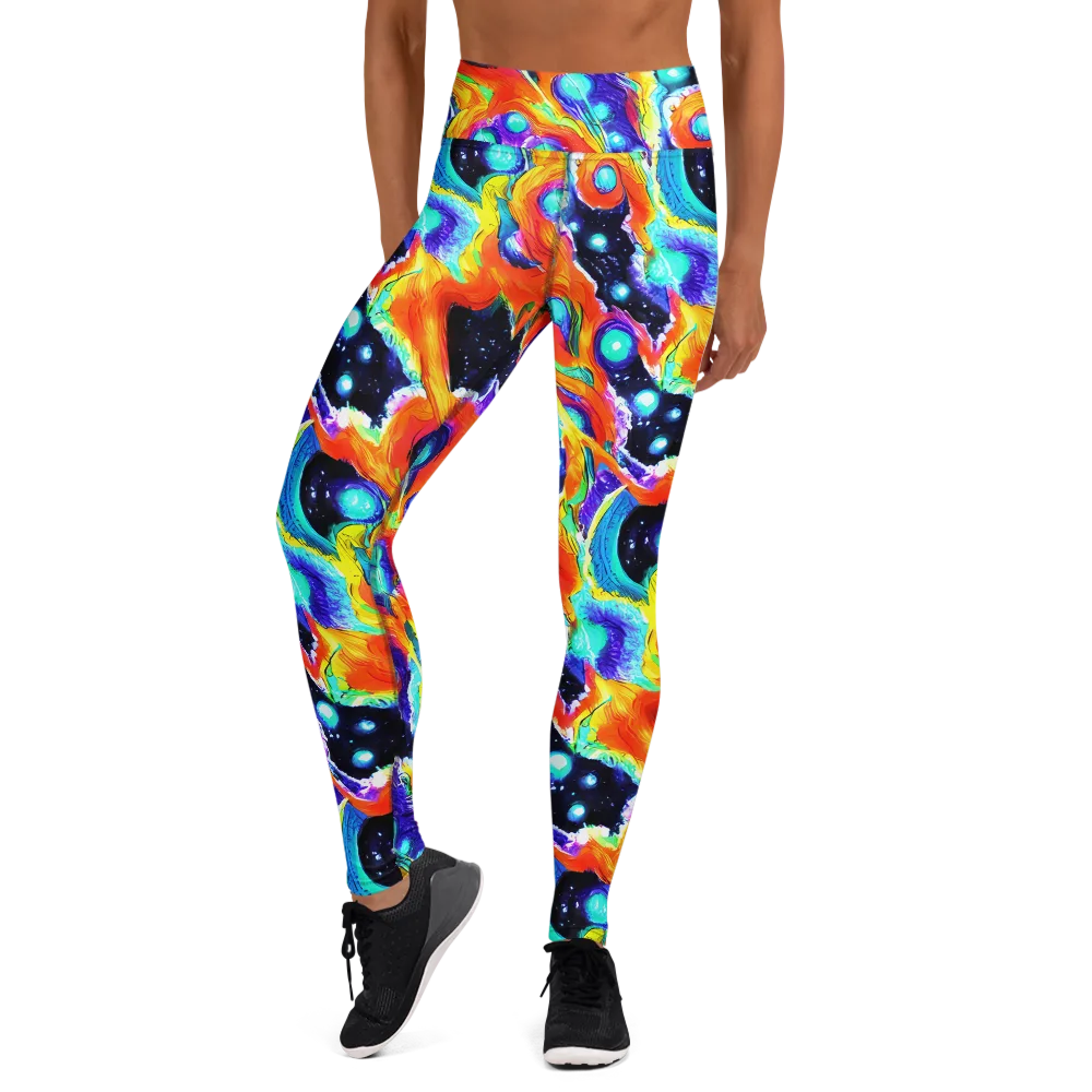 Astral Lava on Yoga Leggings — Front