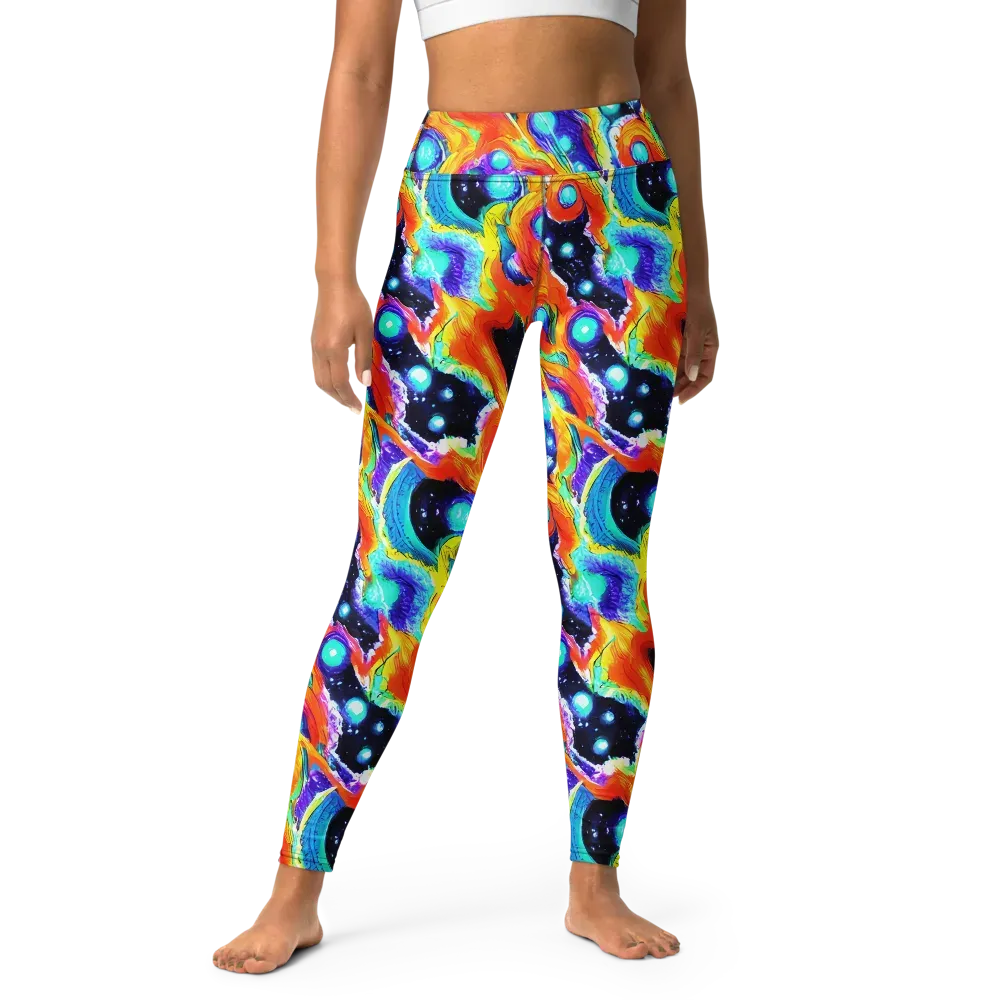 Astral Lava on Yoga Leggings — Front