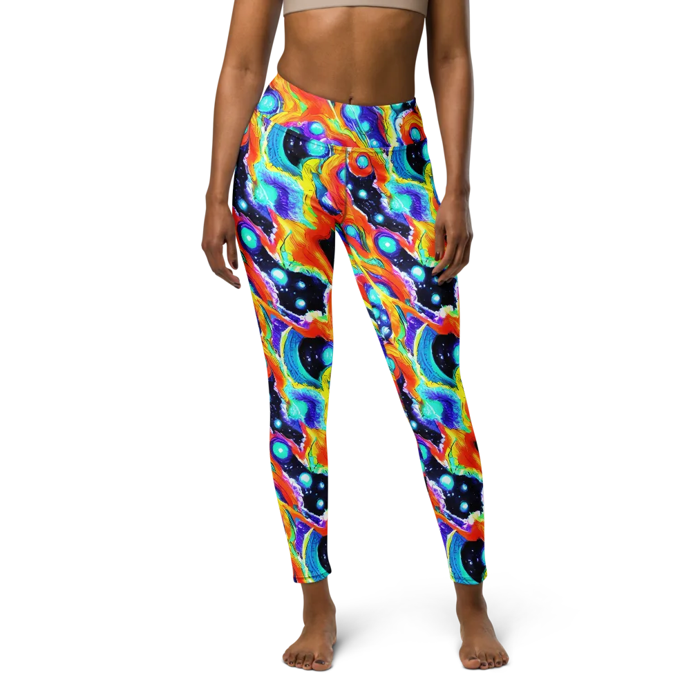 Astral Lava on Yoga Leggings — Front