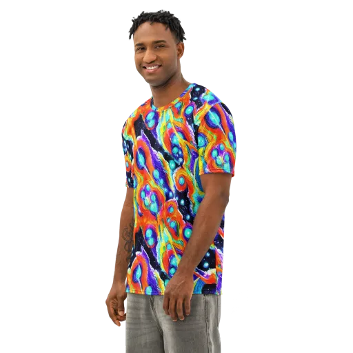 Astral Lava on a Men's Cotton Crew Neck T-Shirt