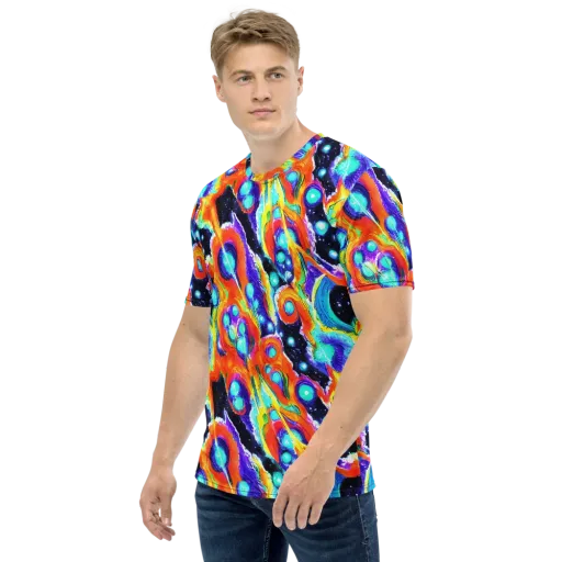 Astral Lava on a Men's Crew Neck T-Shirt