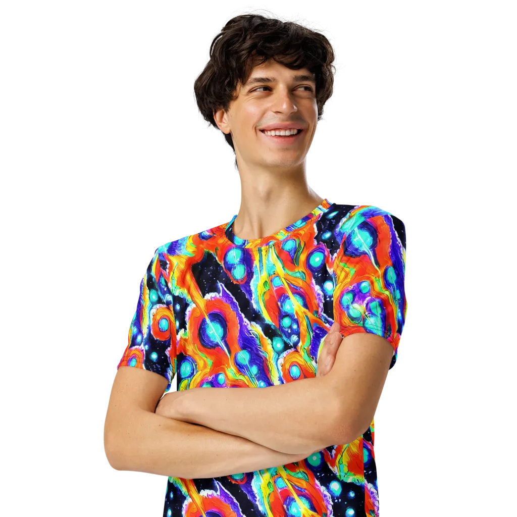 Astral Lava on Men's Crew Neck T-Shirt — Left Front