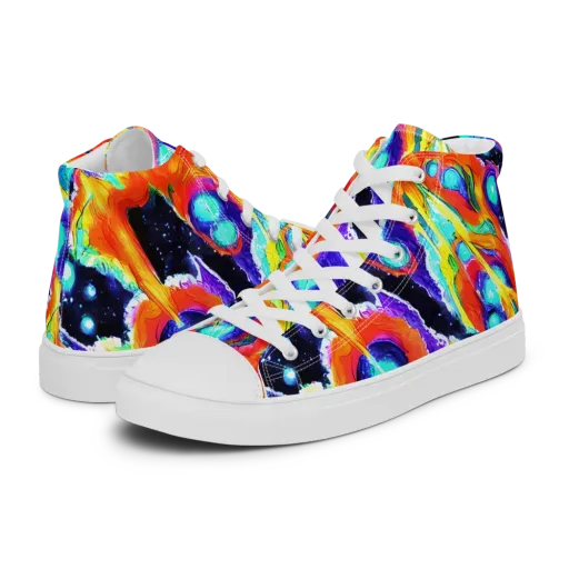 Astral Lava on a Men's High Top Canvas Shoes