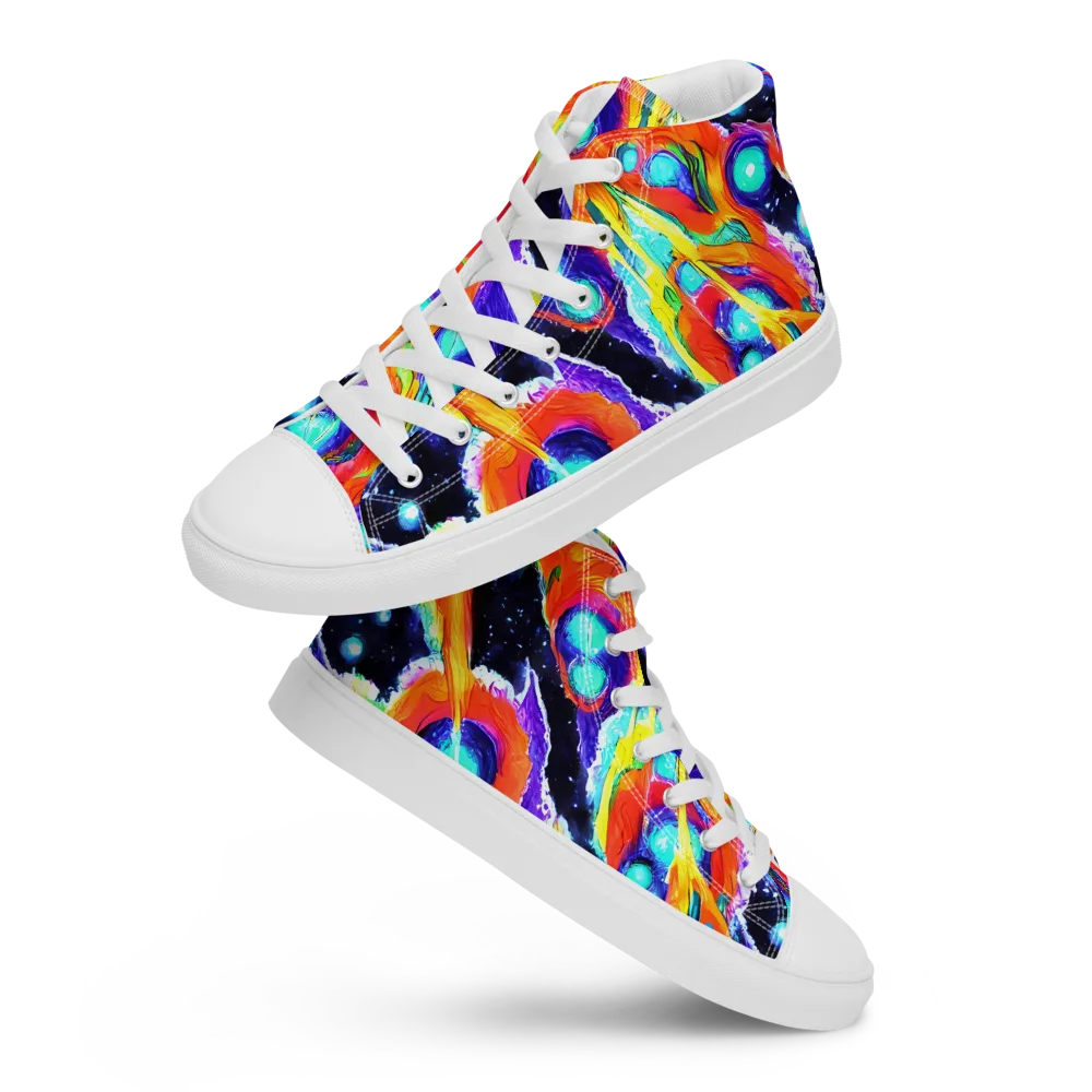 Astral Lava on Men's High Top Canvas Shoes — Front