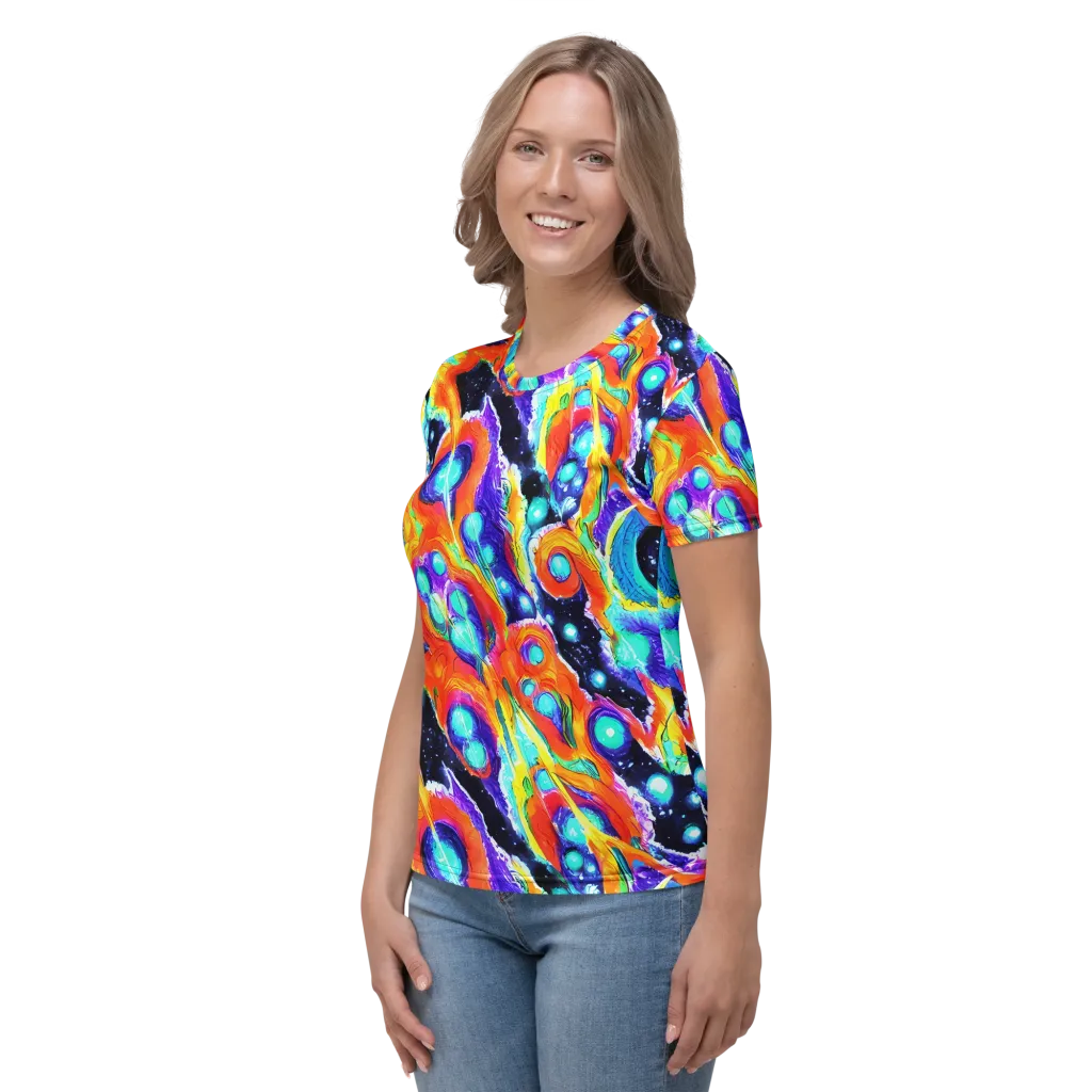 Astral Lava on Women's Crew Neck T-Shirt — Left