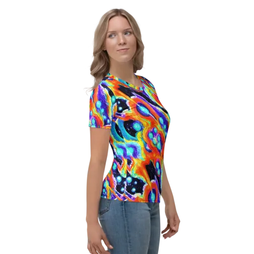 Astral Lava on a Women's Crew Neck T-Shirt
