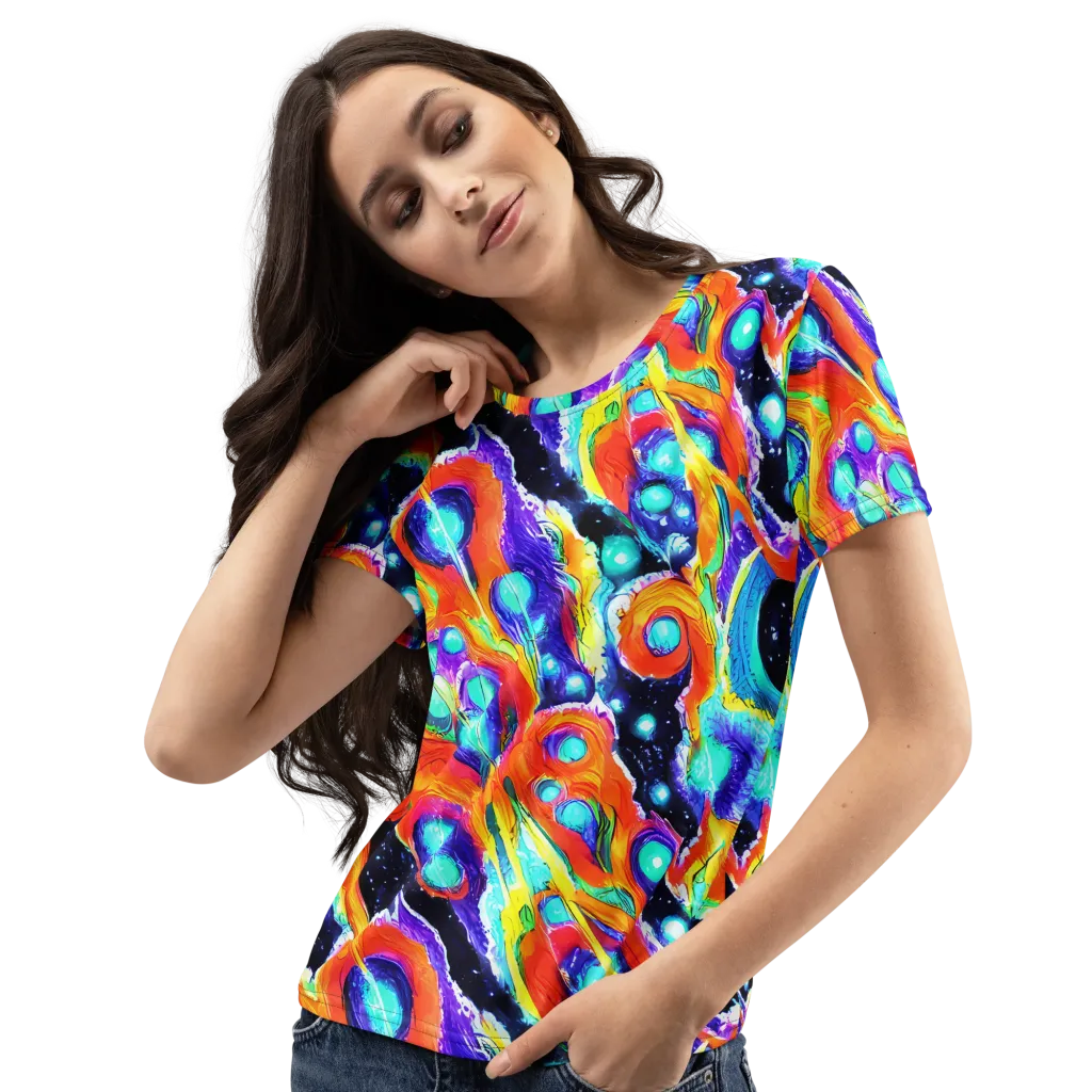Astral Lava on Women's Crew Neck T-Shirt — Left Front